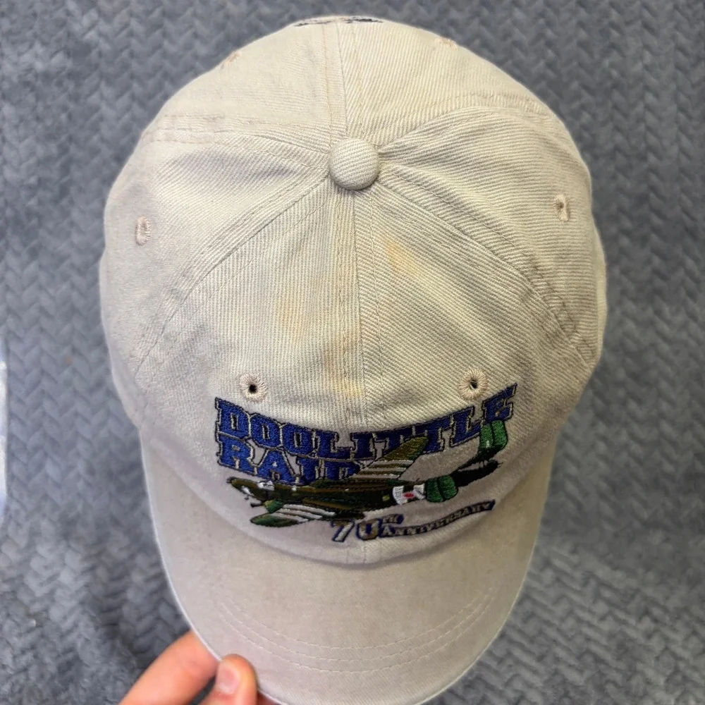 Doolittle Raiders 70th Anniversary WWII Veterans Hat Tan Leather Strap Cap 5635